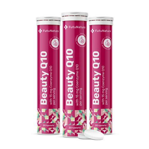 3x Beauty Q10 – šumivé tablety, dohromady 60 šumivých tablet