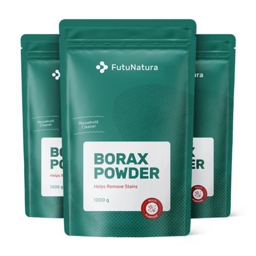 3x Borax - tetraboritan sodný, dohromady 3000 g
