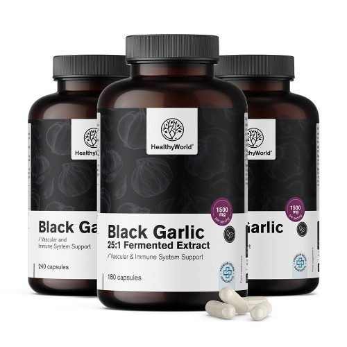 3x Černý česnek 1500 mg, dohromady 540 kapslí