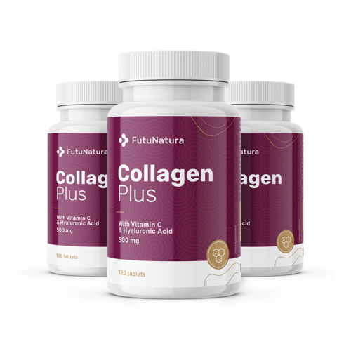 3x Kolagen + vitamín C + kyselina hyaluronová, dohromady 360 tablet