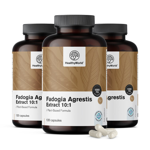 3x Fadogia Agrestis 1000 mg, dohromady 360 kapslí