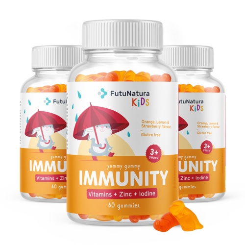 3x IMMUNITY - Gumové bonbony na podporu imunity pro děti, celkem 180 gumových bonbonů