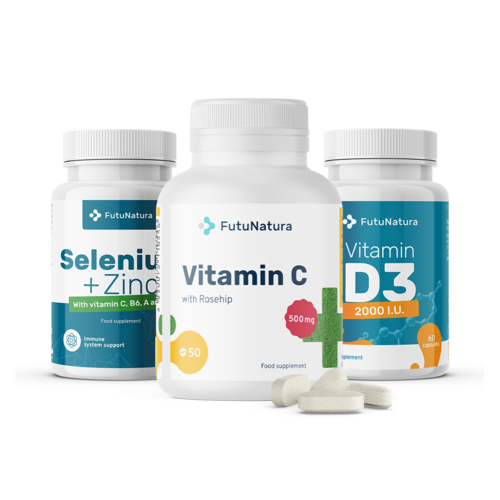 Sada Imun: vitamín C + D3 + selen + zinek, sada