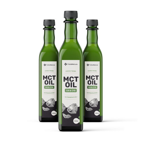 3x MCT C8:C10 Kokosový olej Premium, dohromady 1500 ml