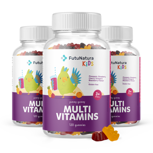 3x MULTI VITAMINS – Gumové bonbony pro děti s multivitamíny, dohromady 360 gumových bonbonů