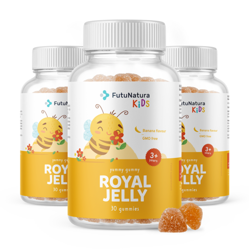 3x ROYAL JELLY – Gumové bonbony pro děti s mateří kašičkou, dohromady 90 gumové bonbony
