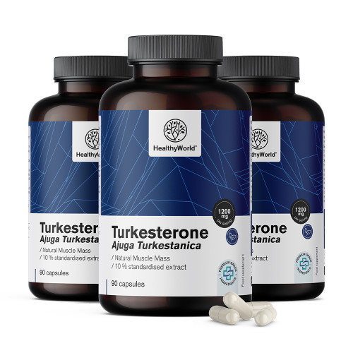 3x Turkesteron 1200 mg, dohromady 270 kapslí
