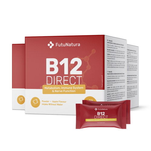3x Vitamín B12 DIRECT, dohromady 90 sáčků