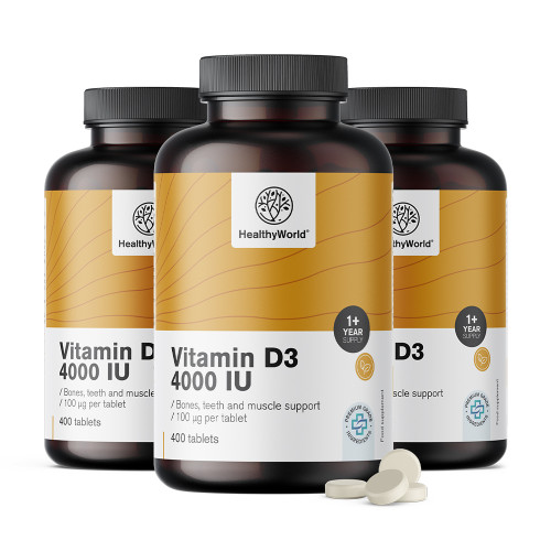 3x Vitamín D3 4000 m.j., dohromady 1200 tablet