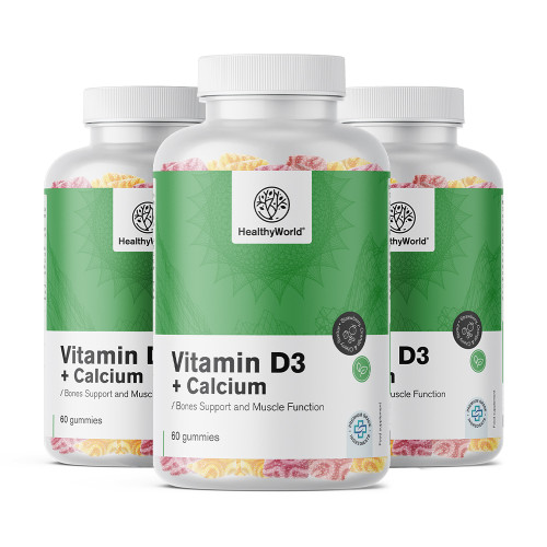 Vitamin D3 + Kalcij v gumi bonbonih