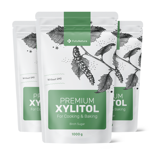 3x Xylitol – březový cukr, dohromady 3000 g
