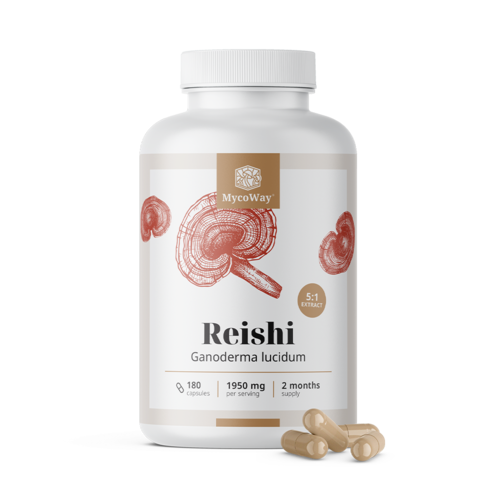 Reishi 1950 mg – výtažek 5:1, 180 kapslí