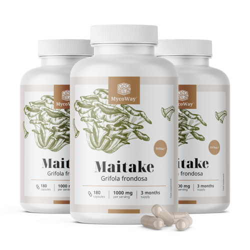3x Maitake 1000 mg – výtažek, dohromady 540 kapslí