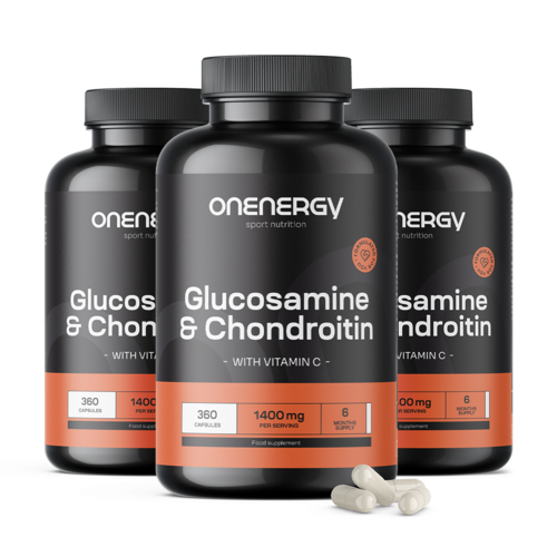 3x Glukosamin + chondroitin 1400 mg, dohromady 1080 kapslí