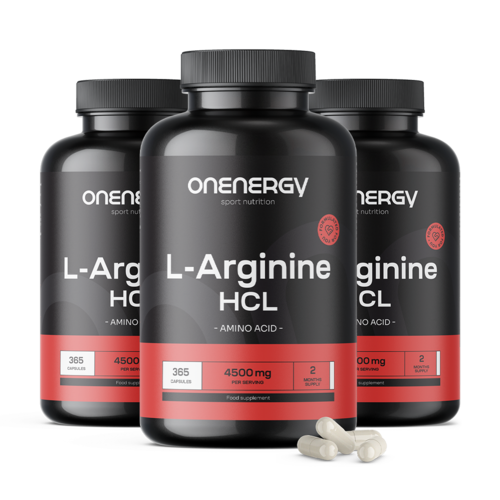 3x L-arginin HCL 4500 mg, dohromady 1095 kapslí