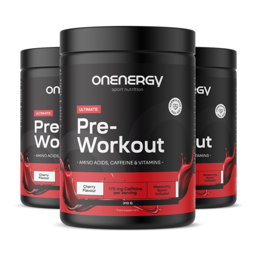 3x Pre-Workout - prášek k přípravě nápoje, dohromady 930 g