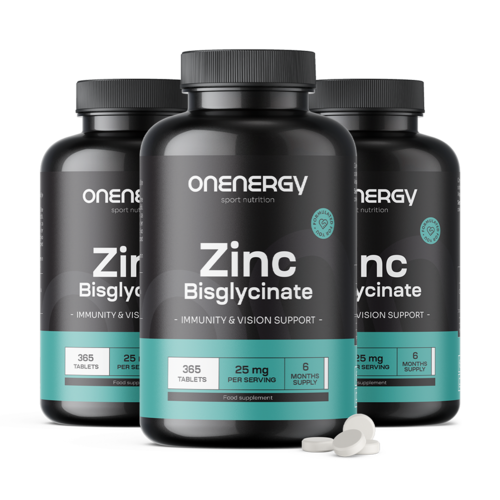 3x Zinek bisglycinát 25 mg, dohromady 1095 tablet