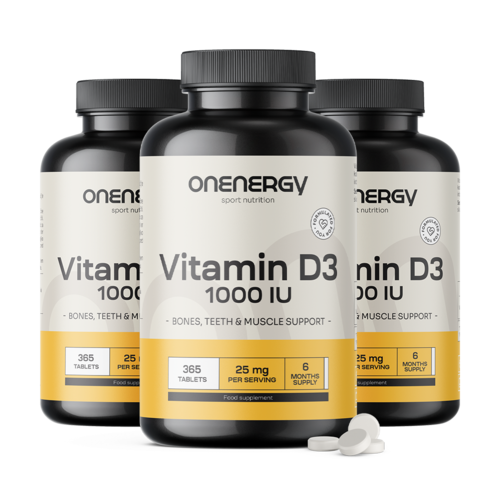 3x Vitamín D3 1000 m.j., dohromady 1095 tablet