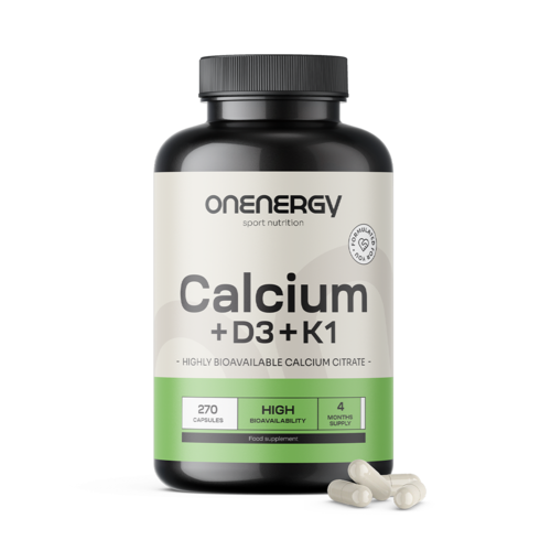 Vápník + vitamíny D3 a K1, 270 kapslí