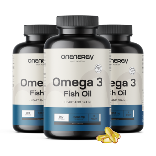 3x Omega-3 1000 mg - z rybího oleje, dohromady 1080 měkkých kapslí