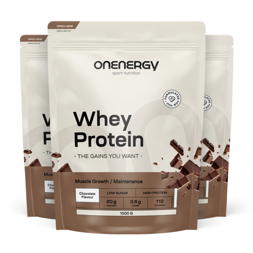 3x Whey syrovátkový protein - čokoláda, dohromady 3000 g