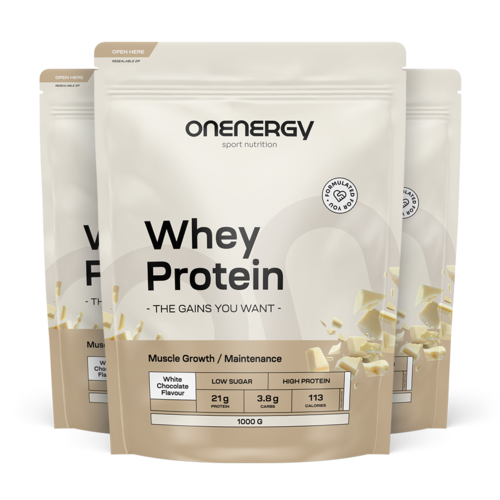 3x Whey syrovátkový protein - bílá čokoláda, dohromady 3000 g