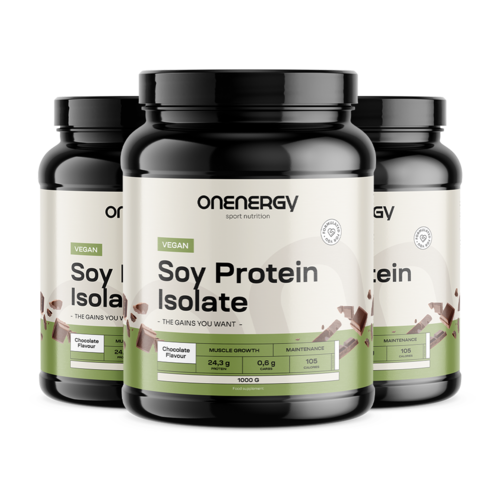 3x Veganský sójový proteinový izolát - čokoláda, dohromady 3000 g