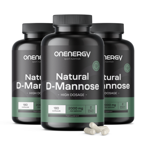 3x Přírodní D-manóza 2000 mg, dohromady 540 kapslí
