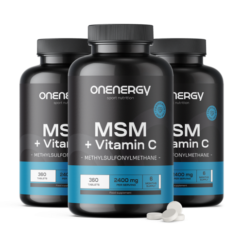 3x MSM 2400 mg - s vitamínem C, dohromady 1080 tablet