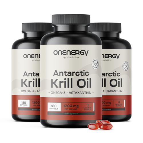 3x Krillový olej 1200 mg, dohromady 540 měkkých kapslí