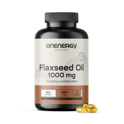 Lněný olej 1000 mg, 180 měkkých kapslí
