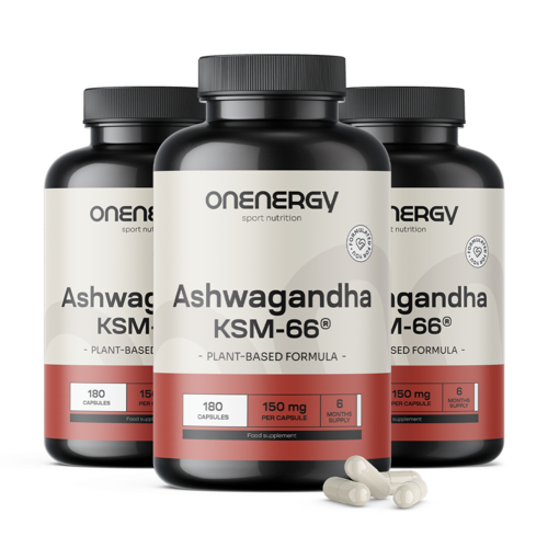 3x Ašvaganda KSM-66®, dohromady 540 kapslí