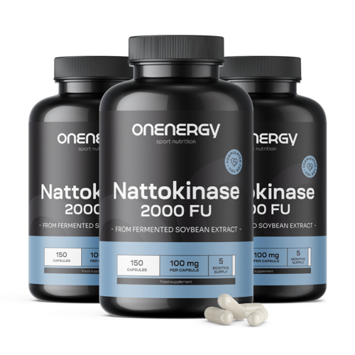 3x Nattokinase 2000 FU, dohromady 450 kapslí
