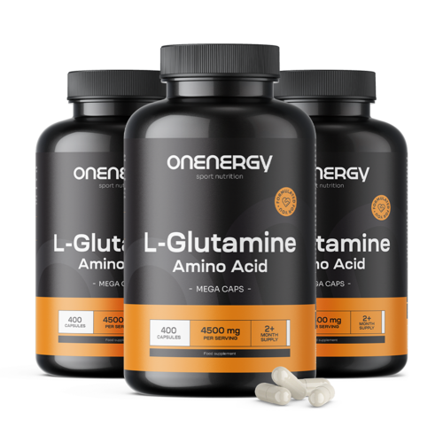 3x L-glutamin 4500 mg MEGA CAPS, dohromady 1200 kapslí