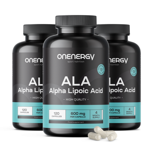 3x ALA - kyselina alfa-lipoová 600 mg, dohromady 360 kapslí