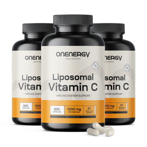 3x Lipozomální vitamín C 1200 mg, dohromady 600 kapslí