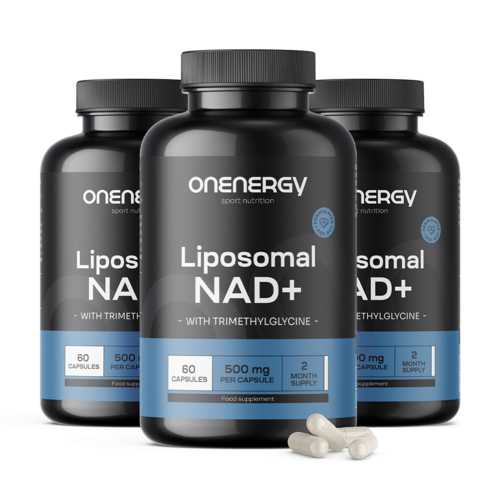 3x Lipozomální NAD+ 500 mg - s trimethylglycinem, dohromady 180 kapslí
