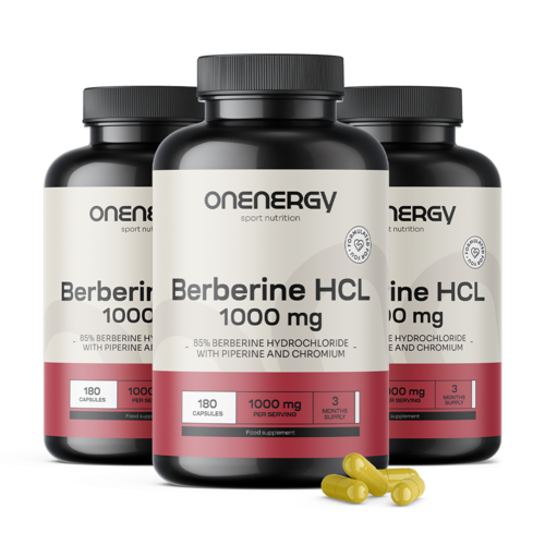 3x Berberin HCL 1000 mg - s piperinem a chromem, dohromady 540 kapslí
