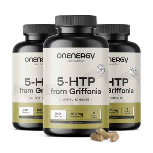 3x 5-HTP 150 mg - Griffonia Simplicifolia, dohromady 720 kapslí