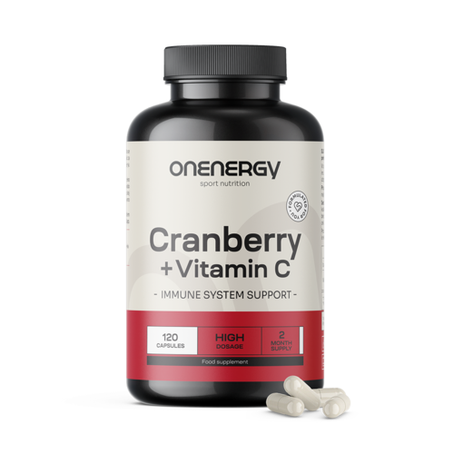 Výtažek brusinky s vitamínem C, 120 kapslí