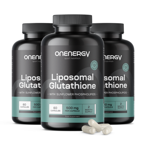 3x Lipozomální glutathion 500 mg, dohromady 180 kapslí