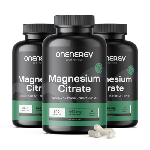3x Magnézium citrát 444 mg, dohromady 720 kapslí