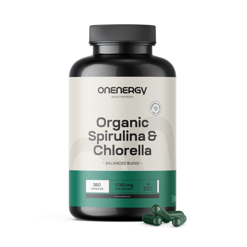 BIO Spirulina a chlorella, 360 kapslí