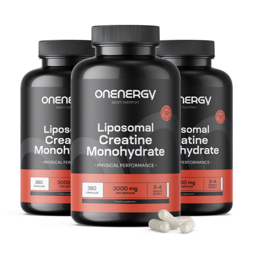 3x Lipozomální kreatin monohydrát 3000 mg, dohromady 1080 kapslí