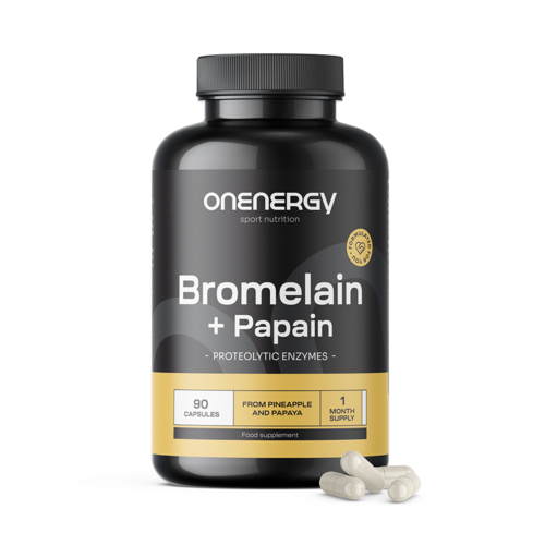 Bromelain + Papain, 90 kapslí