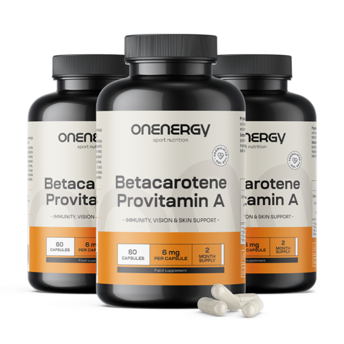 3x Beta-karoten (provitamín A), dohromady 180 kapslí
