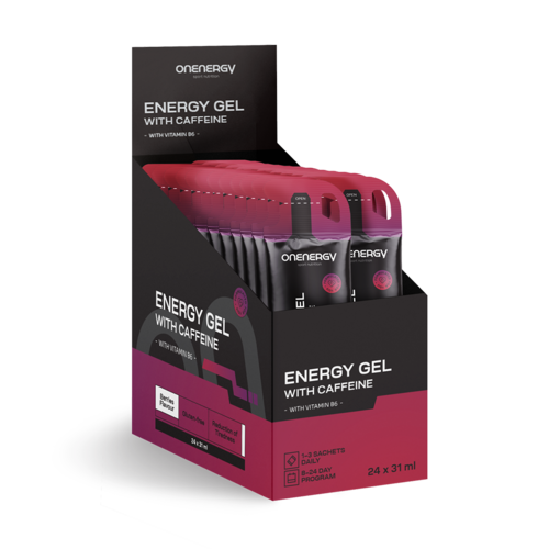 Energetický gel s kofeinem – lesní plody, 24 x 31 ml