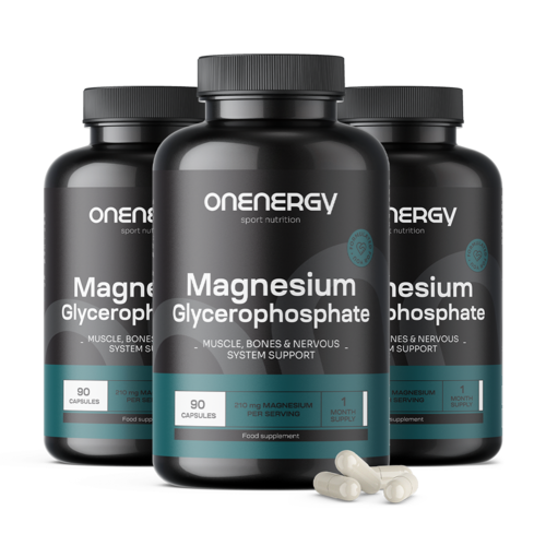 3x Magnézium glycerofosfát, dohromady 270 kapslí