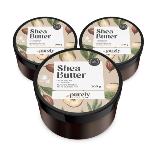 3x 100% Nerafinované bambucké máslo, dohromady 900 g