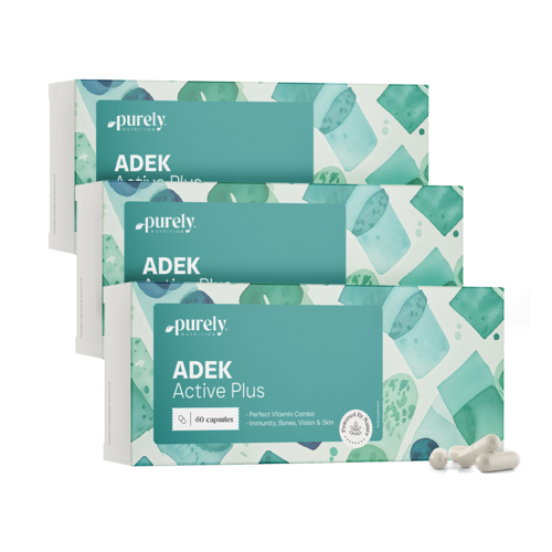 3x Vitamíny ADEK Active Plus, dohromady 180 kapslí